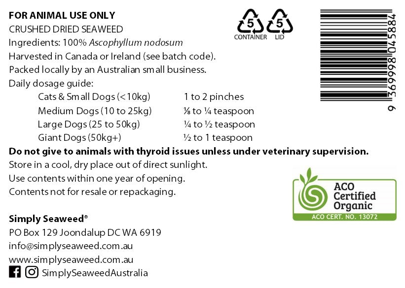 Simply Seaweed Natural Dental Supplement for Dogs and Cats