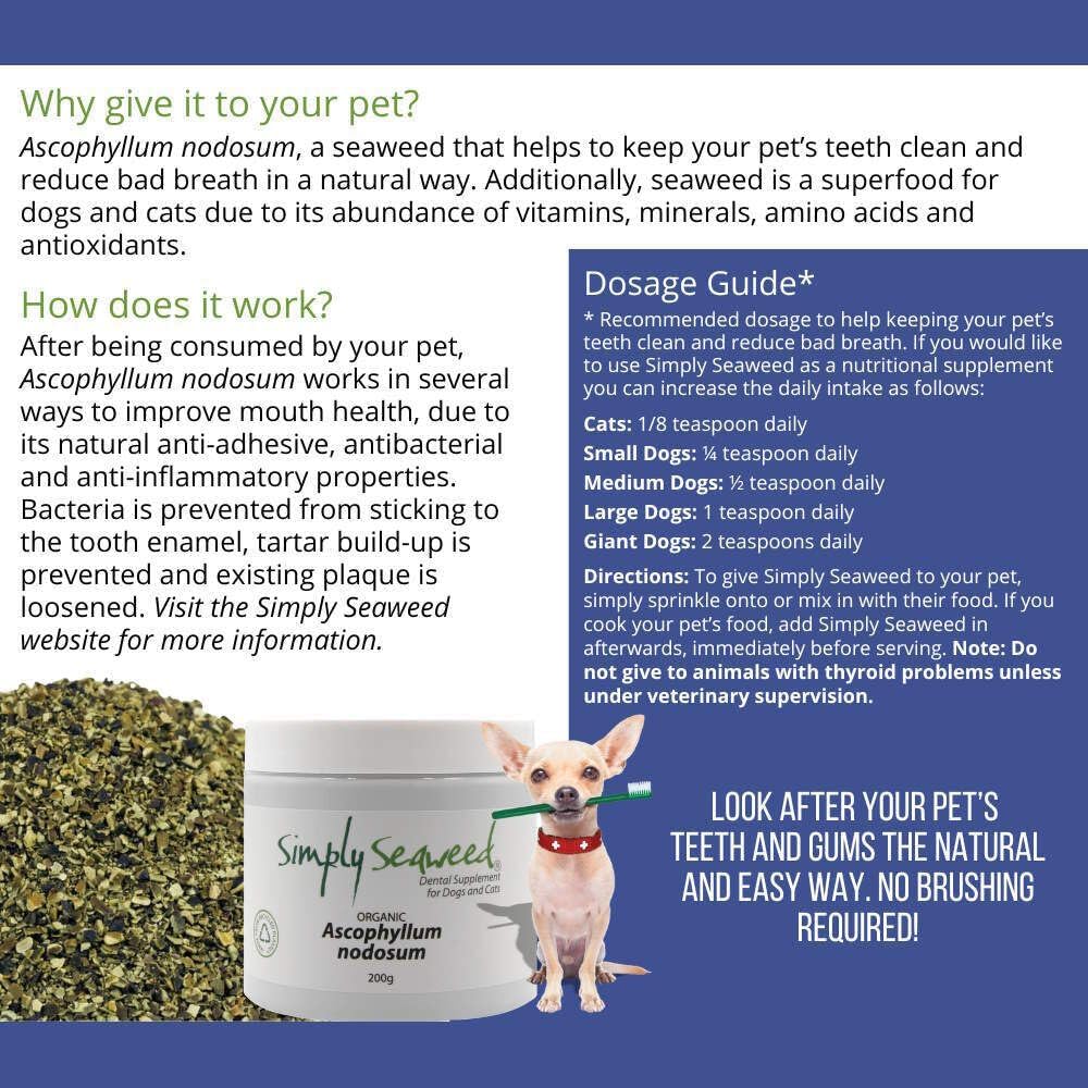 Simply Seaweed Natural Dental Supplement for Dogs and Cats