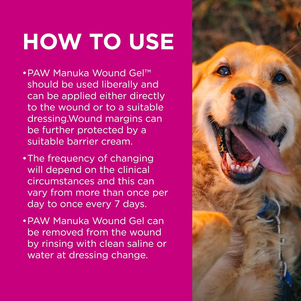 PAW by Blackmores Manuka Wound Gel for Dogs, Cats and Horses | Medical Grade Wound Dressing