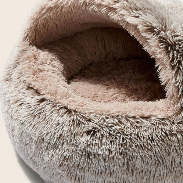 Calming Hoodie Cuddler Dog Bed- Mink (S, M, L,) - Snooza