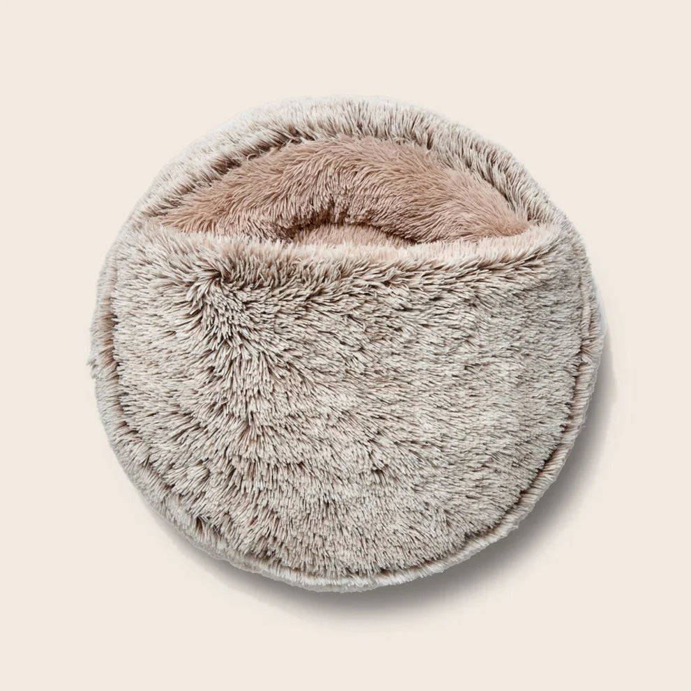 Calming Hoodie Cuddler Dog Bed- Mink - Snooza