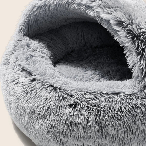 Calming Hoodie Cuddler Dog Bed-Silver Fox (S, M, L) - Snooza