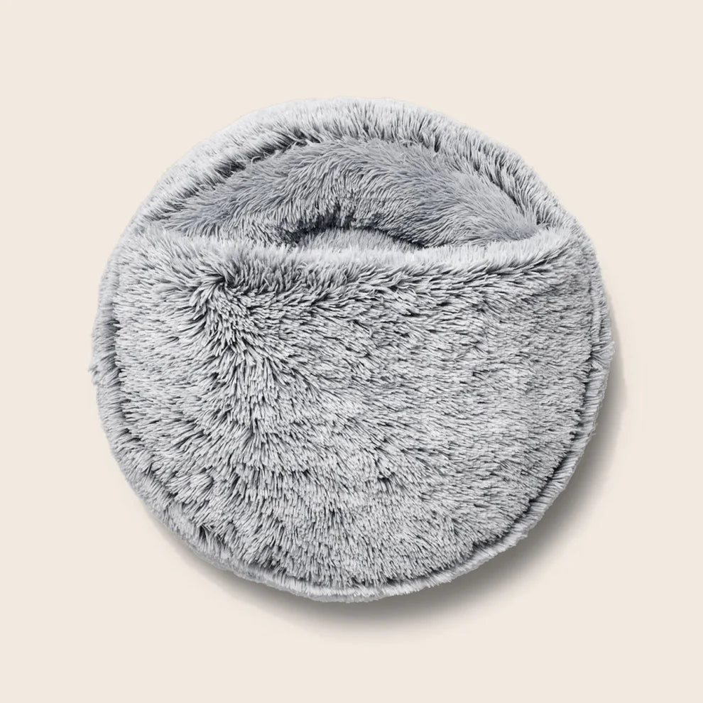 Calming Hoodie Cuddler Dog Bed-Silver Fox - Snooza