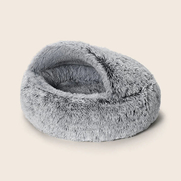 Calming Hoodie Cuddler Dog Bed-Silver Fox (S, M, L) - Snooza