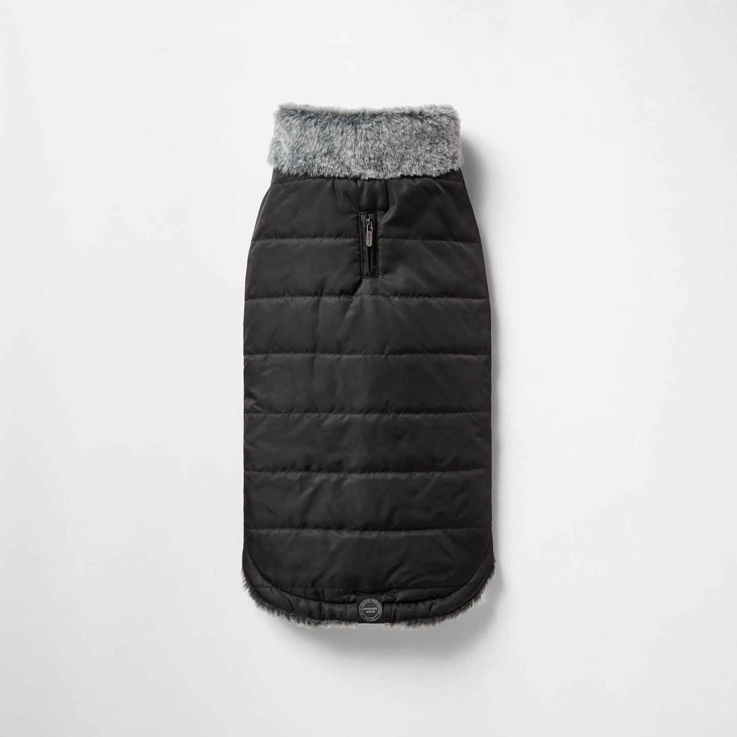 Snooza Wear Puffer Coat with Fur Collar in Black