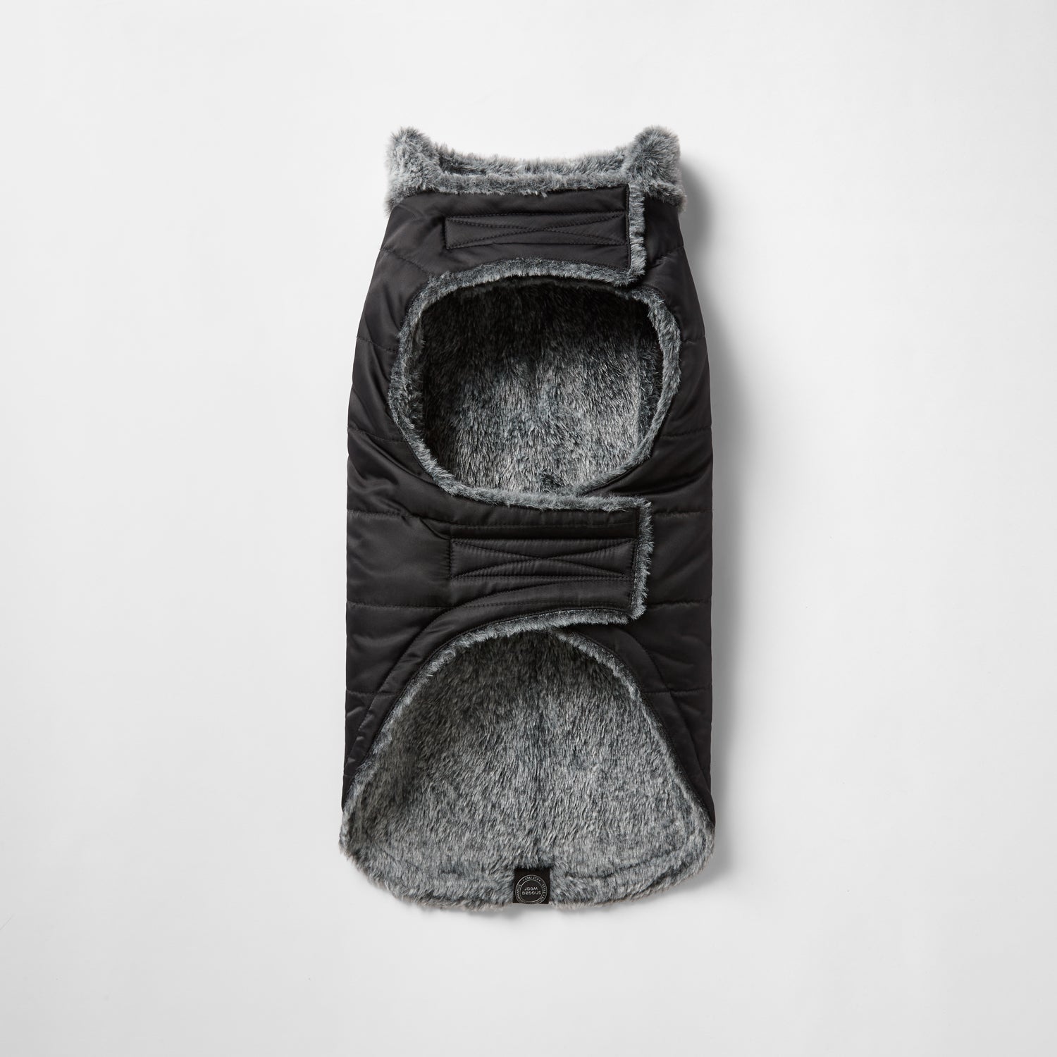 Snooza Wear Puffer Coat with Fur Collar in Black