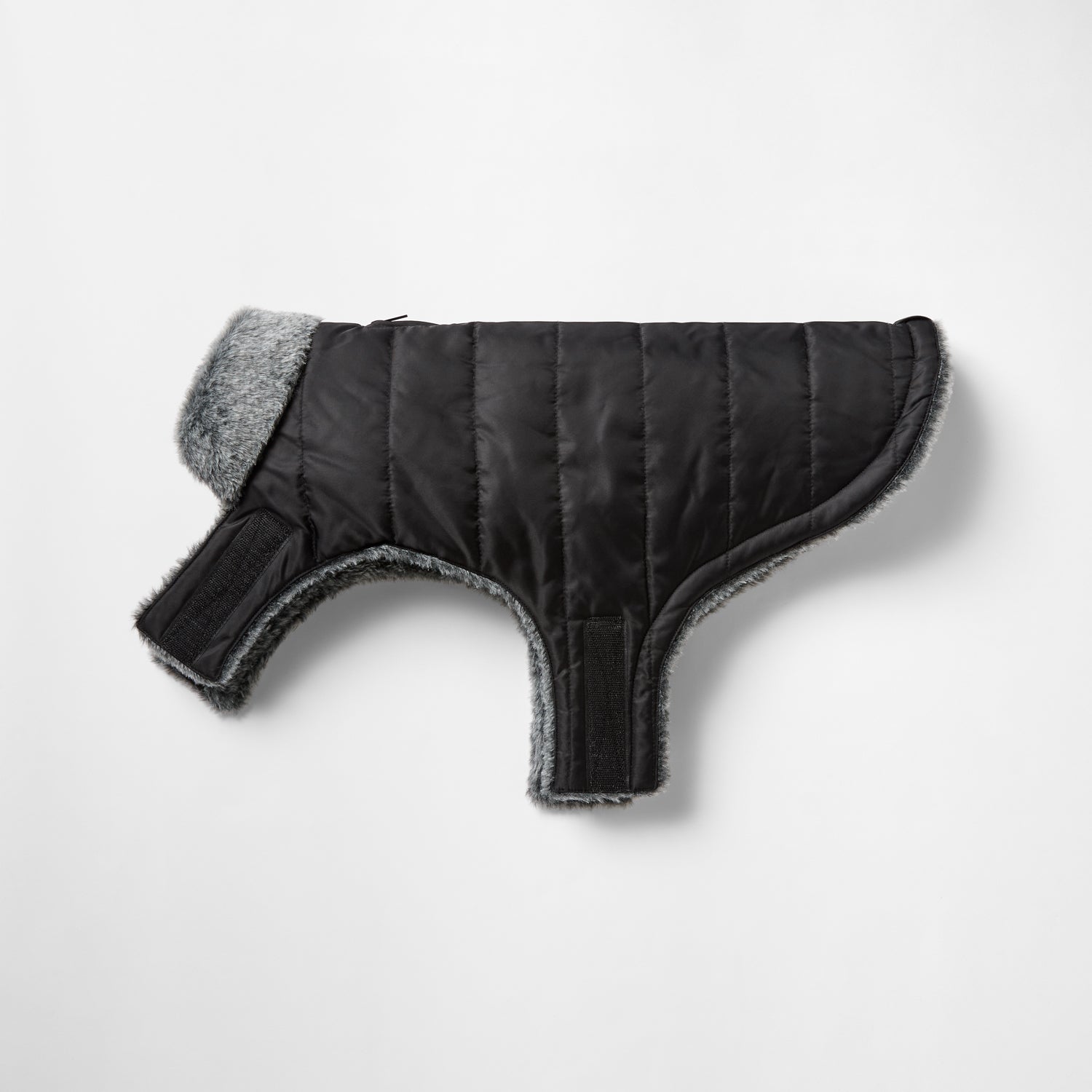 Snooza Wear Puffer Coat with Fur Collar in Black