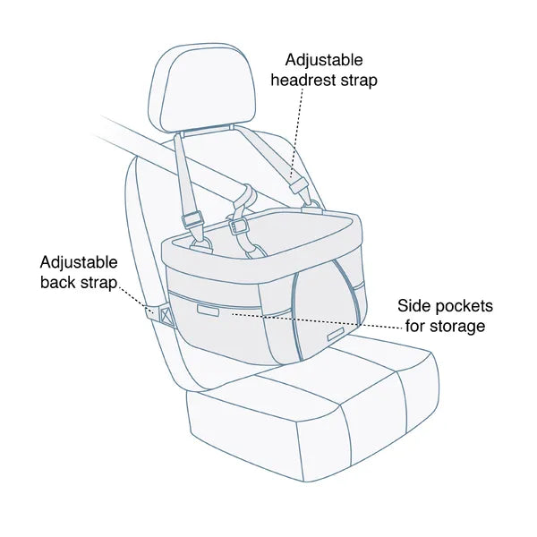 Kurgo Heather Booster Seat - Upto 13.6kg-Charcoal Blue