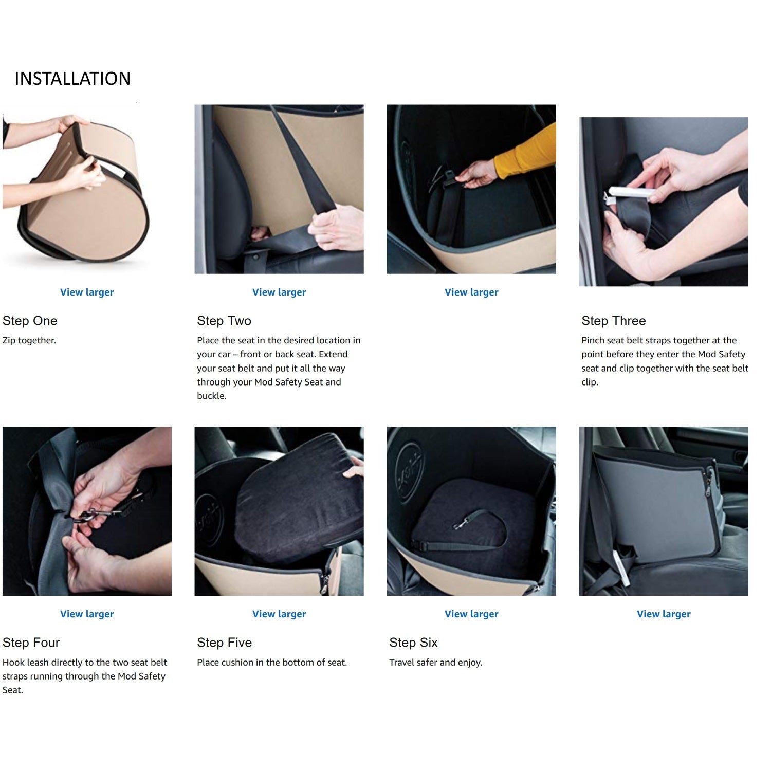 K & H Mod Safety Pet Car Booster Seat for Small to Medium Dogs up to 13kg - Grey
