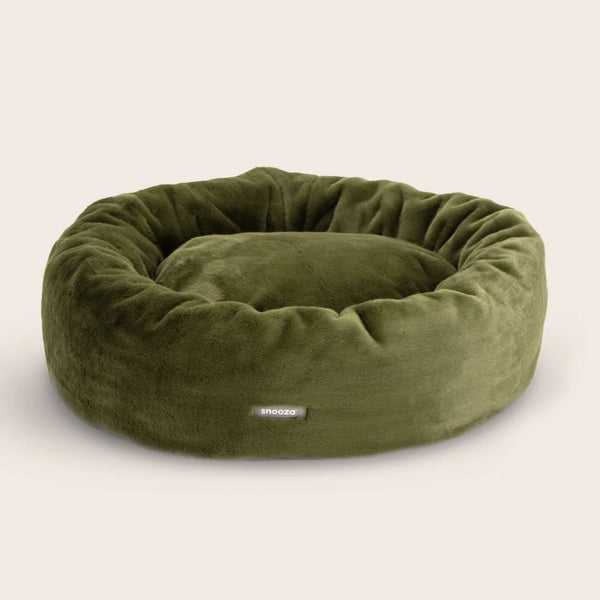 Luxe Fur Cuddler Dog Bed- Leaf-Snooza