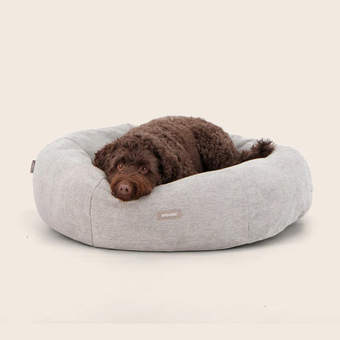 Panelled Cuddler Dog Bed - M,L,XL -Pebble - Snooza