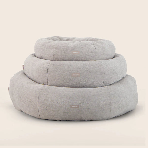 Panelled Cuddler Dog Bed - M,L,XL -Pebble - Snooza