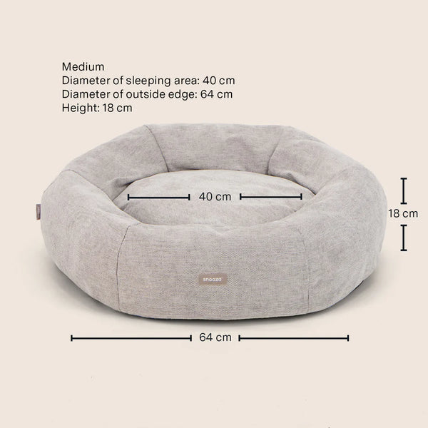 Panelled Cuddler Dog Bed - M,L,XL -Pebble - Snooza