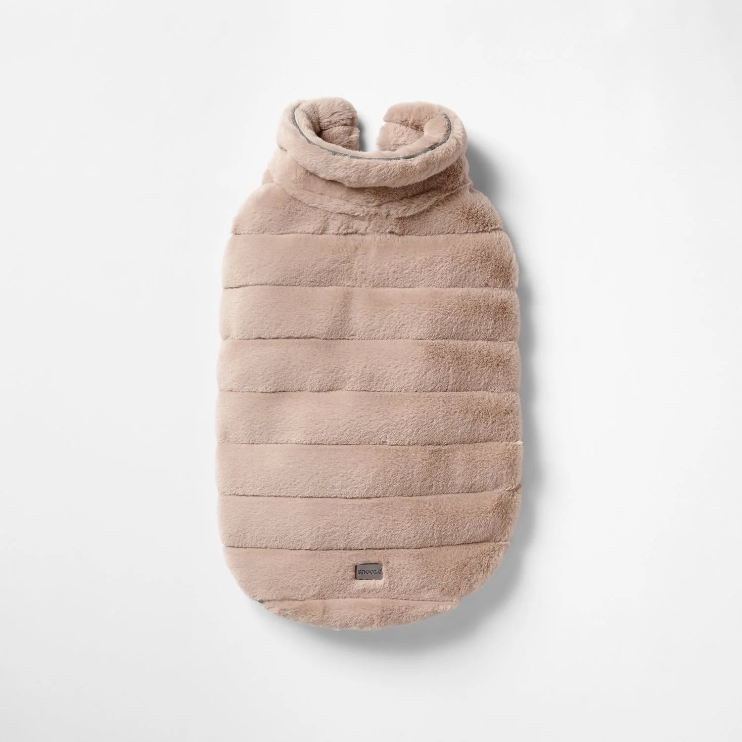Snooza Wear Cut Fur Fabric Dog Coat Taupe- Medium