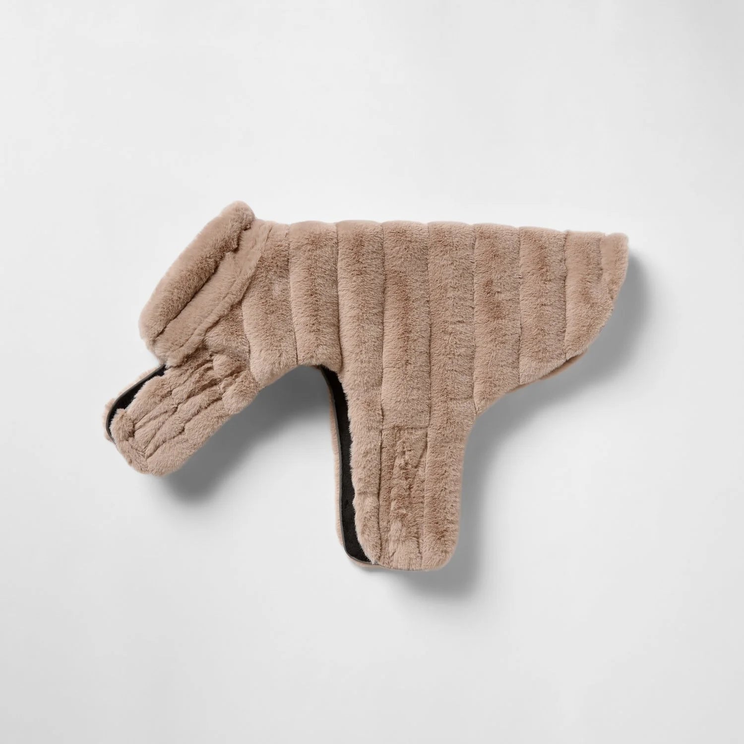 Snooza Wear Cut Fur Fabric Dog Coat Taupe- Medium