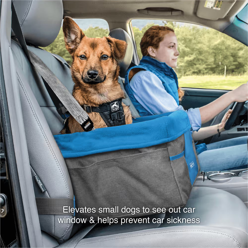 Kurgo Heather Booster Seat - Upto 13.6kg-Charcoal Blue