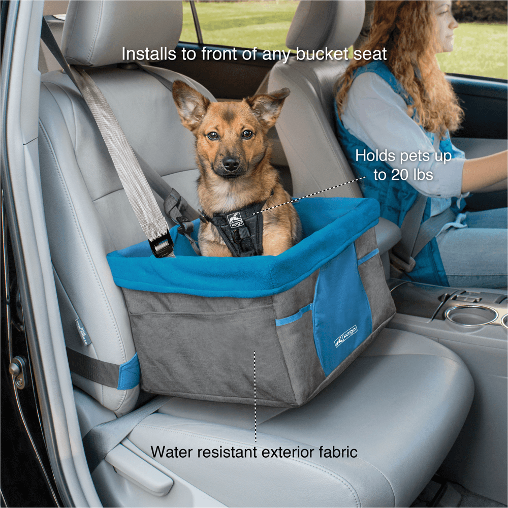 Kurgo Heather Booster Seat - Upto 13.6kg-Charcoal Blue