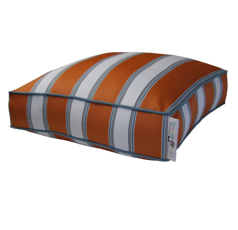 Orange & White large stripes with small blue stripes